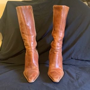 Mid cafe brown leather boots